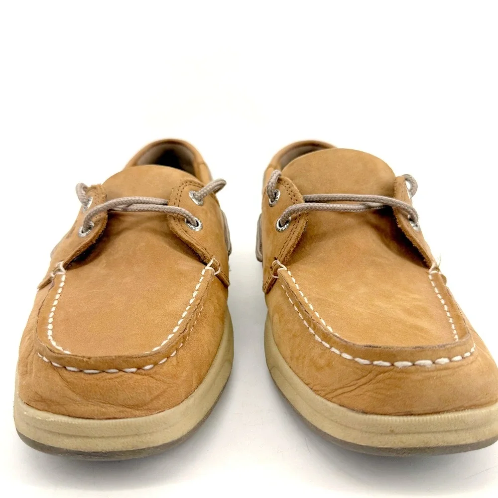 Sperry Billfish Boat Shoes Mens 8.5 Tan Leather Mesh Deck Loafers Resort